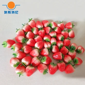 100шт 2,5 см мини-размер на човека Пластмаса Фалшиви Плодове изкуствена ягоди плодове и изкуствена пластмаса фалшива имитация на ягоди
