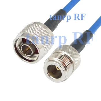 15 СМ Полугибкий кабел за свързване със синята обвивка RG402 6 инча N plug до N гнездовому порт Конектор на радиочестотния адаптер