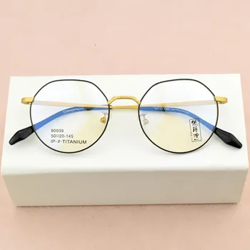 2019 Маркови титанови рамки за очила, мъжки кръгли рамки за очила, дамски оптични рамки за очила, компютърни рамки за очила 80039