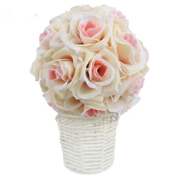 6 Инча 15 СМ Изкуствена Роза Копринени Цветя Целуване Топки Висящи Топка За Сватба, Коледна Украса Бижута Вечерни Доставка