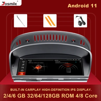 8 Ядрен 128 GB Android 11 Автомобилен Мултимедиен Плеър За BMW Серия 5/3 E60 E61 E62 E63 E90 E91 CIC СМС Радио GPS Аудио Стереоголовка