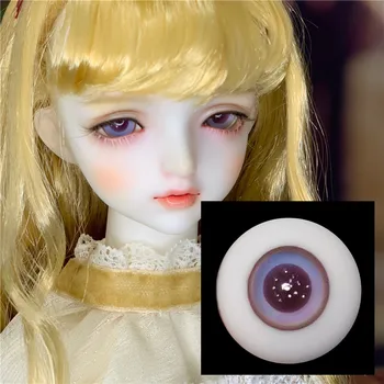 BJD куклени очи са подходящи за 10 мм, 12 мм и 14 мм и 16 мм малък размер радужки синьо, лилаво стъклени очи аксесоари за кукли