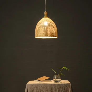 Willlustr бамбук окачен лампа с трапезария и хол кошница хотелски зала ресторант подвесное осветление на окачен лампа ръчно изработени сплетен