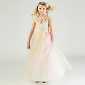 Yatheen/ Бални рокли омбре със скъпоценни камъни, за по-големите момичета от 7 до 16 години, детски официални рокли