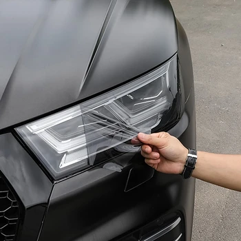 Автомобили на Прожекторите Оттенък на Черна Защитно Фолио Защитна Прозрачна Стикер От TPU За Audi A3 A5 A6 A4L 2014-2021 Аксесоари
