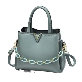 Дамски чанта от 2021, Нова Мода, Ретро, Просто Женствена чанта на верига, Атмосферни Диагонално чанта на Едно рамо