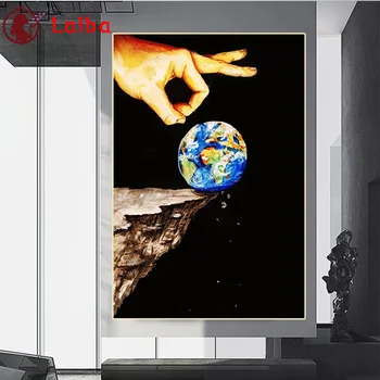 Диамантена Мозайка на Абстрактното изкуство на земята пръст Картина От Планински Кристал Diamond Живопис Бродерия Бродерия на кръстат бод Ръкоделие Стенно Изкуство