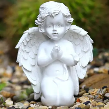 Изискан Декор Статуя във Формата на Ангел с Ръчно изработени Добра Резбовани Модел на Статуята от Смола за Дома