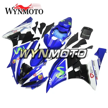 Комплектни Обтекатели От ABS-пластмаса, За да се Yamaha YZF R6 Година на производство 2006 2007 06 07 Комплект Обтекателей за мотоциклети Рамки на Купето Синьо Пъстри