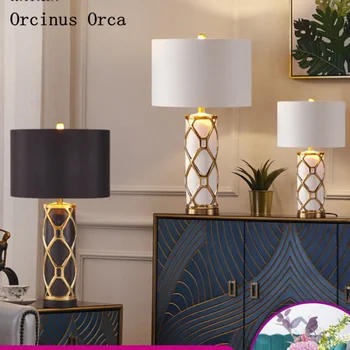 Луксозна настолна лампа Северна Европа в пном пен, хол, кабинет, спалня, нощна лампа, модерна и креативна окото керамична настолна лампа