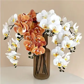 Мек Букет От Цветя, Орхидеи Коприна Изкуствени Цветя Фалшиви Сватбени Декорации Подарък За Свети Валентин 