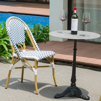 метален Европейски Дизайн Модерна Трапезария от Неръждаема Стомана градински мебели алуминиев Спеченный каменна маса, стол, определени