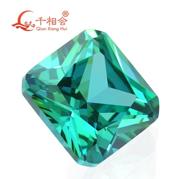 многоцветен синьо-зелен кубичен цирконий квадратна форма специален цвят cz насипен камък