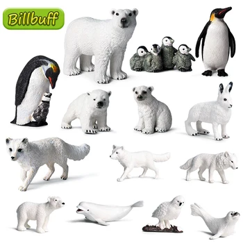 Моделиране на Арктически Диви Животни, Определени от Бяла Мечка Мече Пингвин Зоопарк Модел Фигурка Колекция Информационни Развитие на Играчка за Деца, Подарък