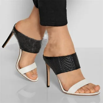 Модни дамски сандали, Чехли, Чубрица сандали на тънките токчета, Дамски чехли, Дамски обувки на висок ток, Размер 35-40