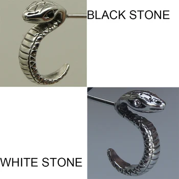 мъжки бижута на страхотна змия, от неръждаема стомана 316L cz камък мъжки /мъжки обеци-карамфил в стил пънк