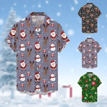 Мъжки Дядо Коледа 3D 3D Принт Camisa Harjauku Градинска Блуза, Блузи За Пролет Есен Туники, Мъжки Дрехи Ретро Принт