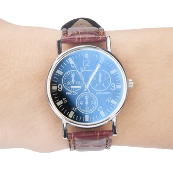 Мъжки Часовник Bucket Blue-Ray Стъклени Часовници Неутрално Кварц Имитира Ръчни Часовници За Мъже Relogio Masculino Часовници Мъжки Ръчен
