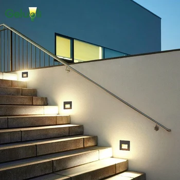 Осветление на стълби, стени, стълби led открито като водостотьким вграждане установен светлина стени стъпки led 3V АК85-265В водостотьким