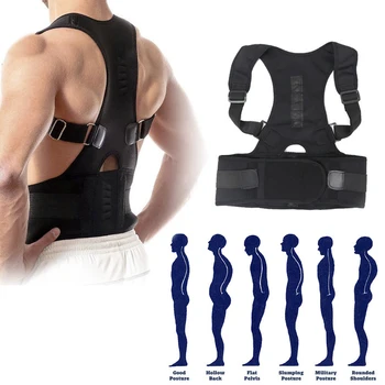 Позата на гърба за мъже и жени, магнитна лента за носене през orthez, поддръжка, поддържащ колан, регулируем терапия, прав гръб, подобрява тези