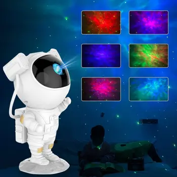 Проектор Звездното Небе Нощно Galaxy Астронавт Форма Лампи Нощно Шкафче Лампа За Дома Спалня Декор Детски Подарък