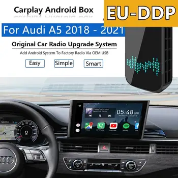 Радио Carplay актуализация на Android За Audi A5 2018-2021 Apple Wireless CP Box Автомобилен Мултимедиен Плеър Wifi-Рефлексен Линк Авто Аудио