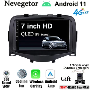 Радиото в автомобила на Android на авточасти За Peugeot 108 Citroen C1 и Toyota Aygo GPS Navi Мултимедиен Плейър Стерео QLED Carplay No 2 Din DVD