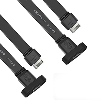Удължител за заглавието на предния панел USB 3.1 (2 бр.), кабел тип E за да се свържете към конектора от тип C, вътрешен кабел Gen2 10 gbps