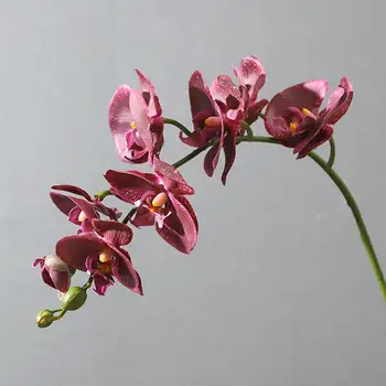 Фалшив Цвете Многоцелеви Фалшиви Цвете Светъл Изкуствен Phalaenopsis Цвете Десктоп Украса